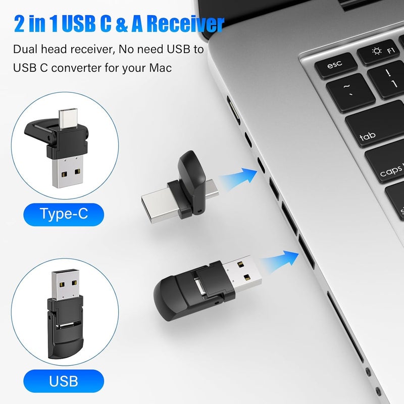 RJAD Presentation Clicker Wireless Presenter Remote Clicker, USB C PowerPoint Clicker for Presentation with Laser Pointer, RF 2.4GHz Computer Pointer Clicker Slide Advancer for Google Slides,Mac,Laptop - Image 3